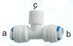 картинка Фитинг тройник QT-06E 1/4"трубка(f) x 3/8"резьба(m) x 3/8"трубка(f) комплект 25 шт.
