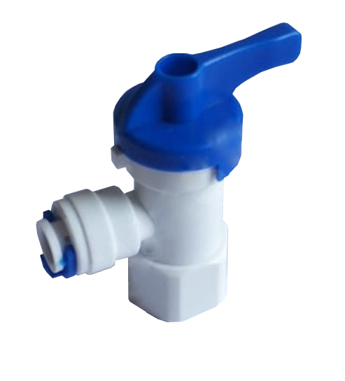картинка Кран для емкости угловой QT-01A 1/4"трубка(f) х 1/4"резьба(f) комплект 5 шт. 