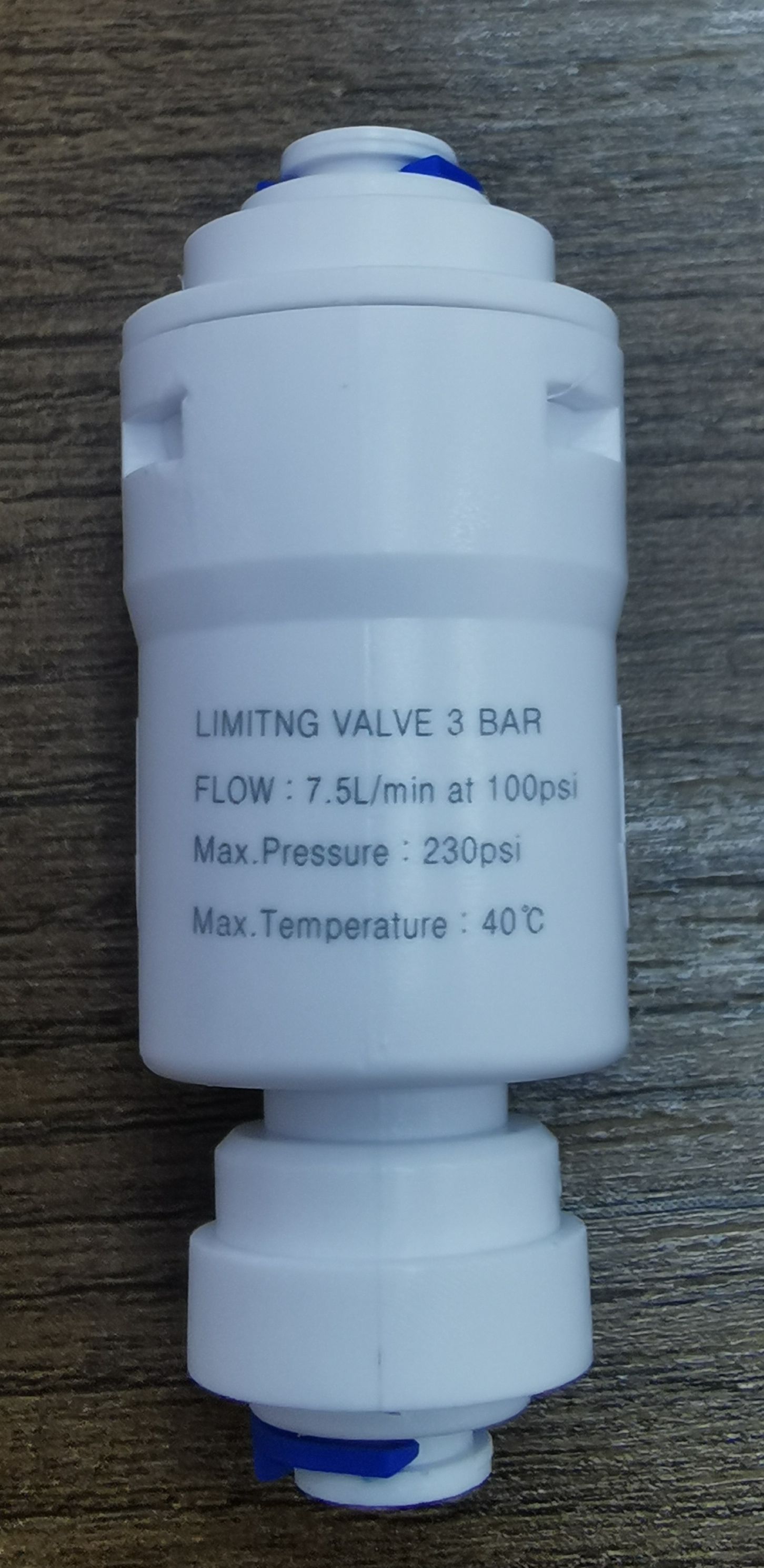 картинка Ограничитель потока и давления воды PRV 1/4" (3 BAR, 7.5 л/мин при 100psi)