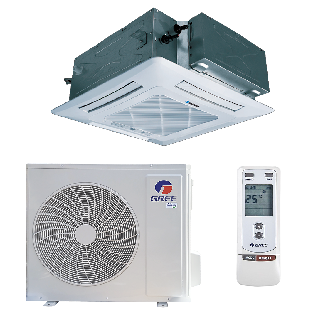 картинка Кондиционер кассетный GREE-42 Inverter R32 (без инсталляции) GUD125T1/B-S/GUD125W1/NhB-S
