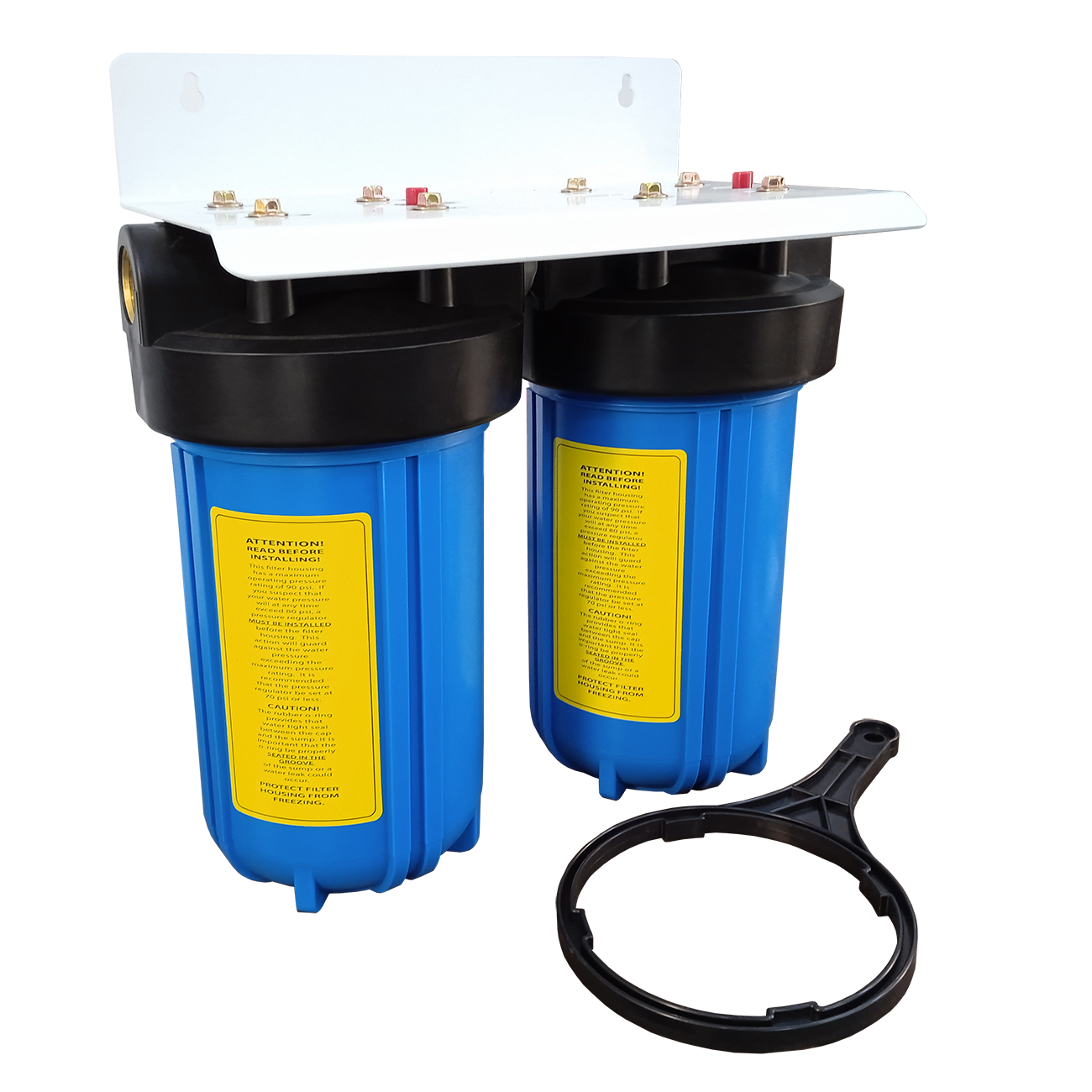 картинка Двойной магистральный фильтр BRM02 (PP10" + CTO10" Big Blue, ключ, метал. резьба 1.0")